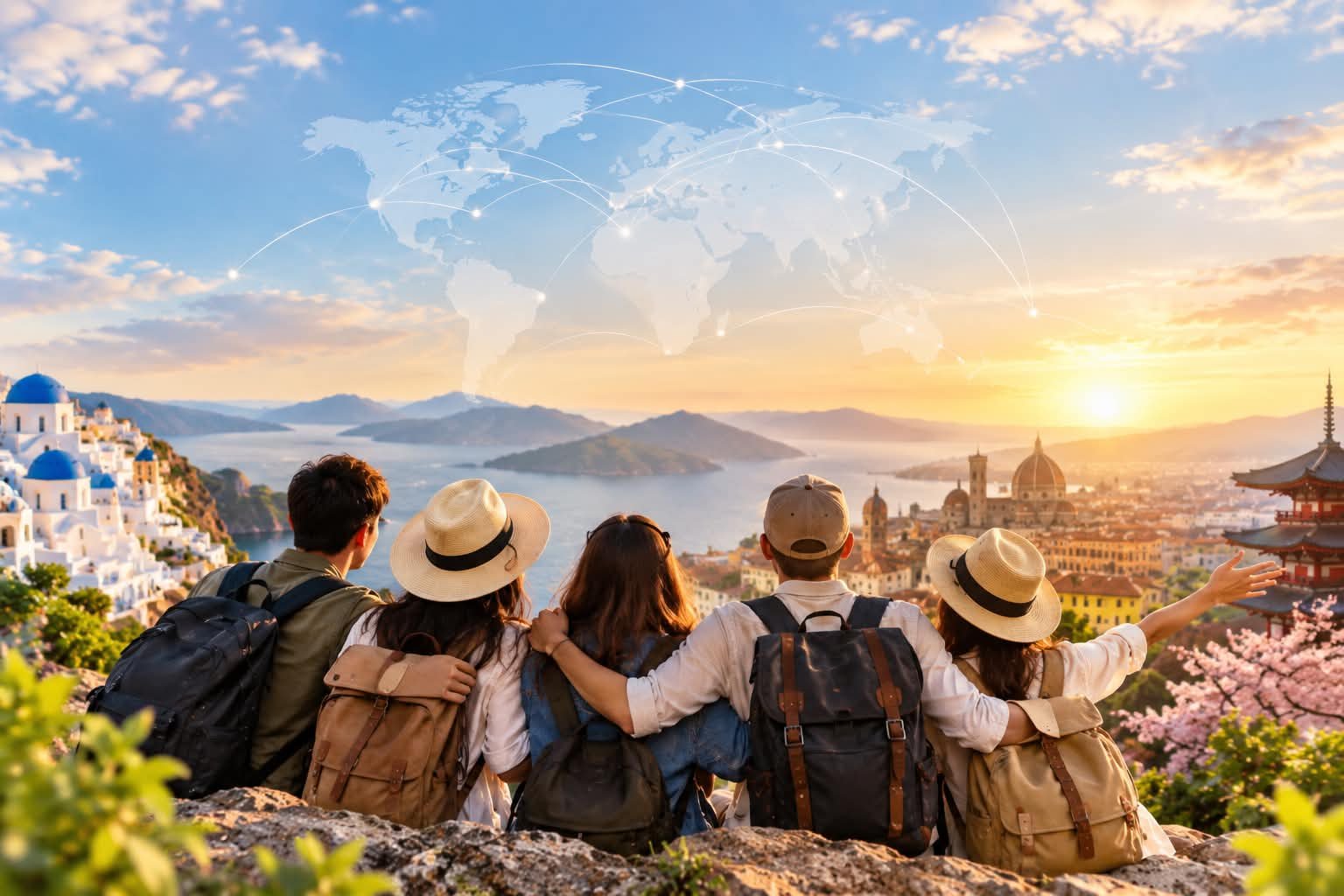 Travelers experiencing a memorable destination